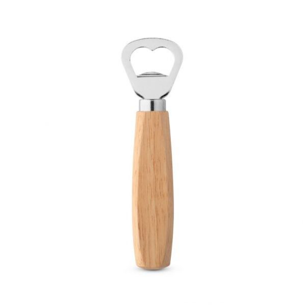 Flessenopener van metaal en hout