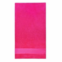 Handdoek met brede band 13cm fuchsia